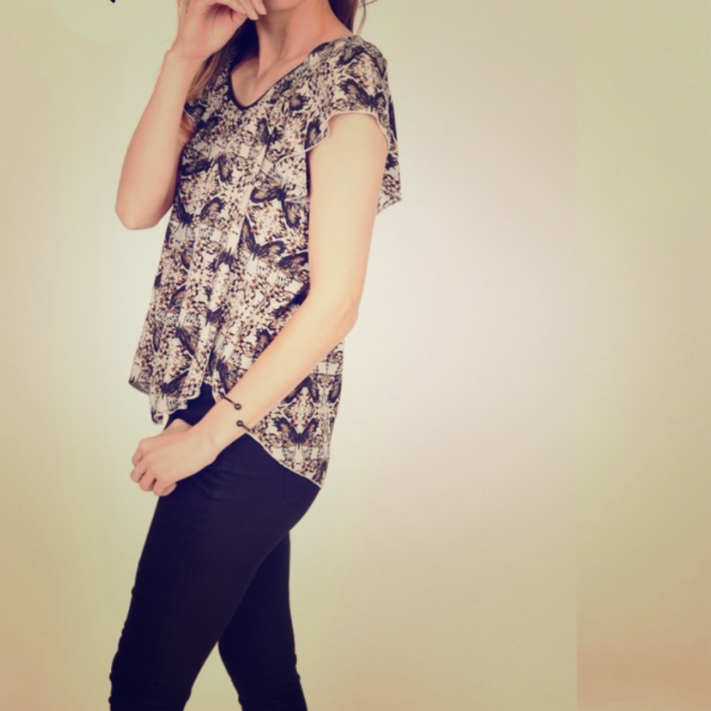 Philosophy flutter sleeve top